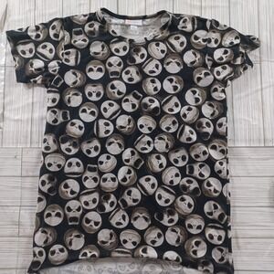 LuLaRoe Disney Nightmare Before Christmas Jack Skellington Skull T-Shirt Size 12